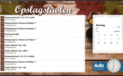 Aula kalendersynkronisering: Fra Aula til infoskærme